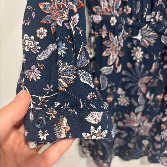 Hilary Radley Navy Floral Tunic Top Dress (M) - Picture 5 of 11